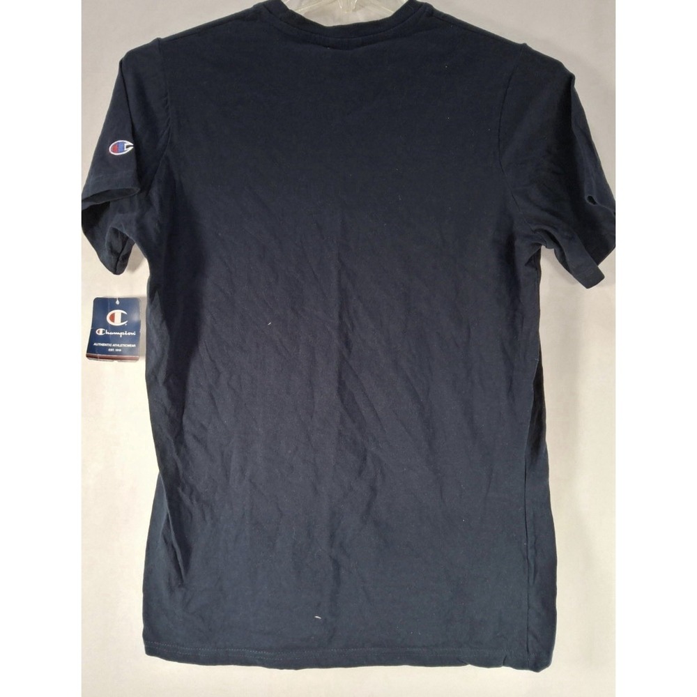 NWT Champion Reverse Weave Blue S Crew Neck T Shirt Navy Blue Embroidered Logo - Picture 2 of 7